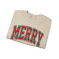 MERRY Plaid Crewneck Sweatshirt