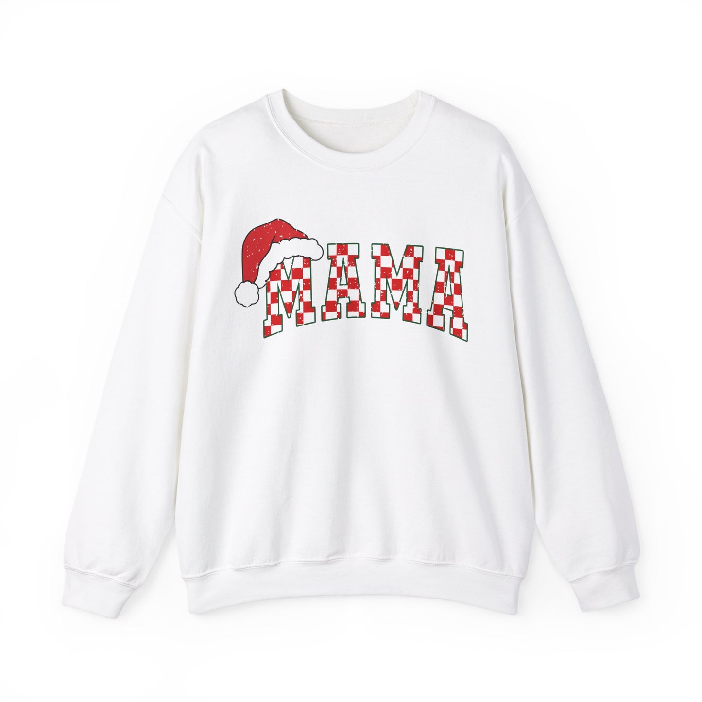 MAMA Red Check Crewneck Sweatshirt