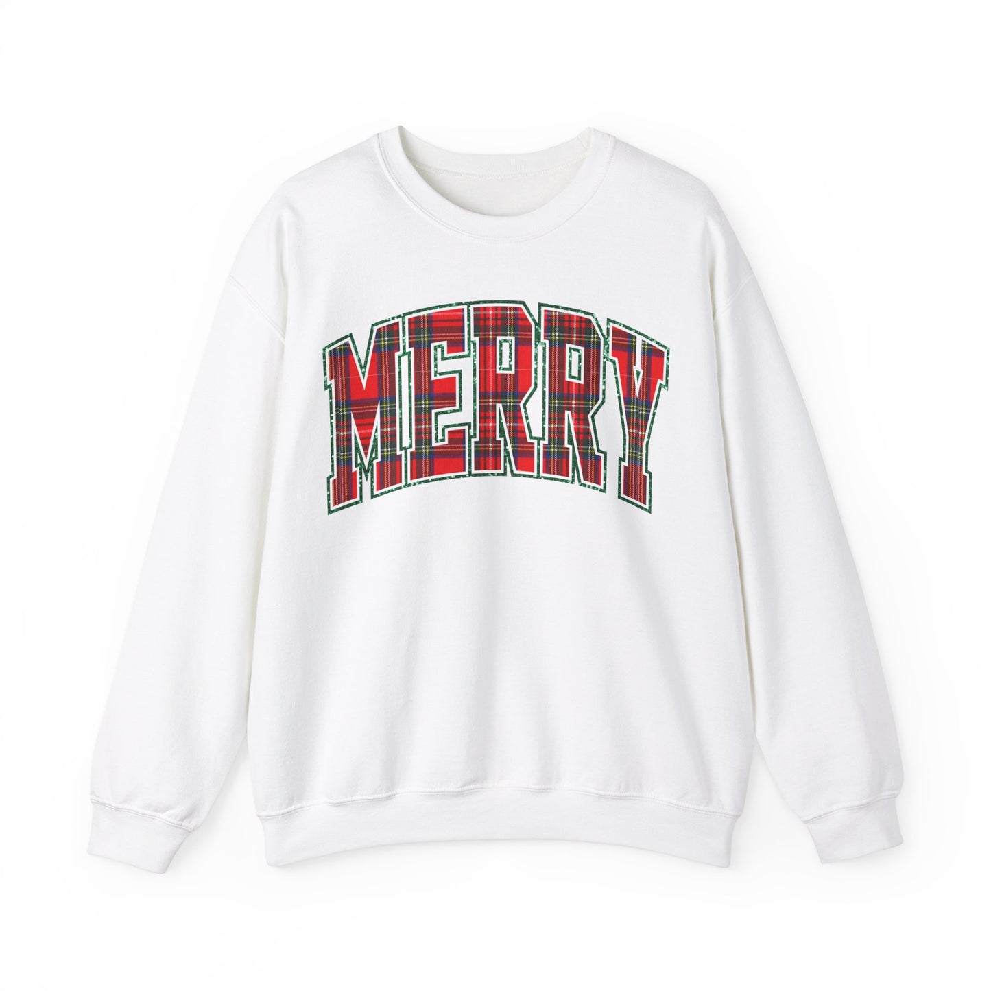 MERRY Plaid Crewneck Sweatshirt