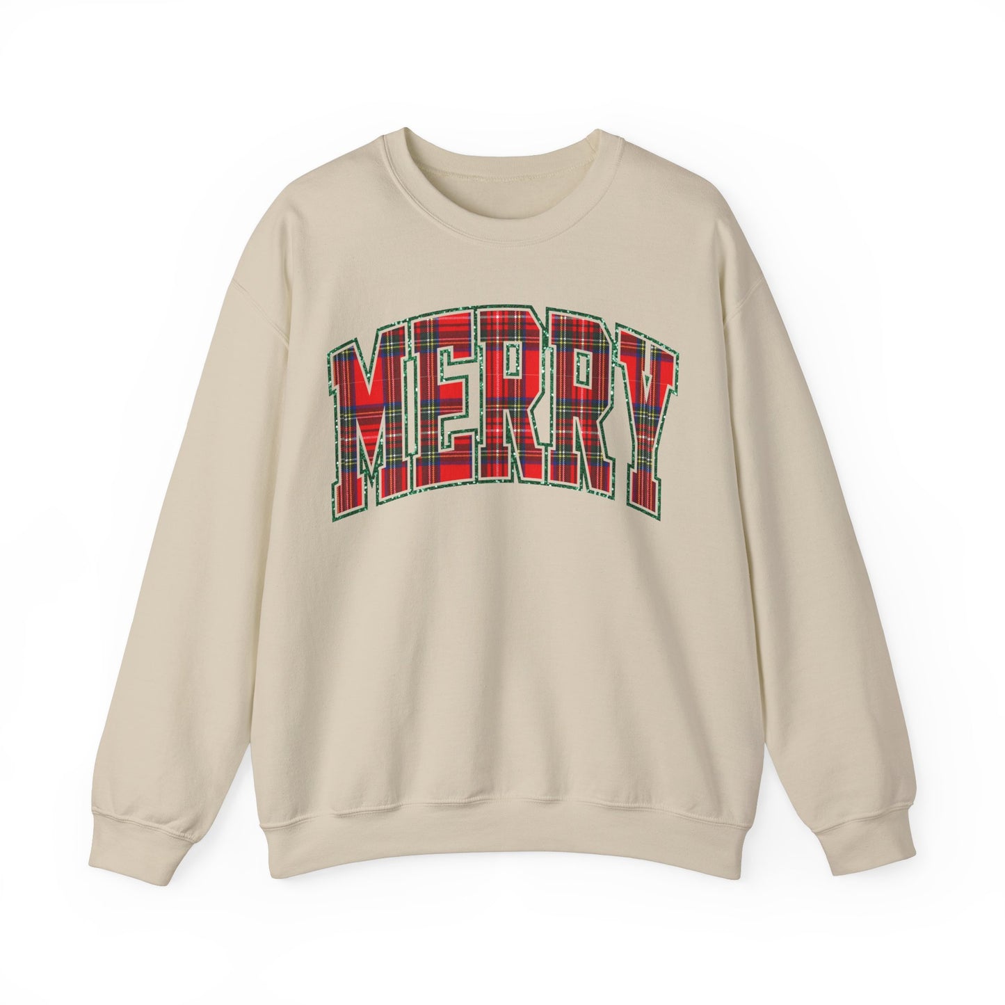 MERRY Plaid Crewneck Sweatshirt