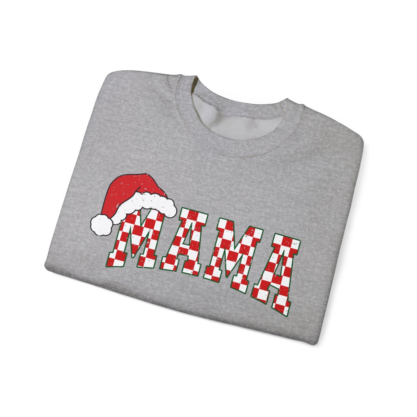 MAMA Red Check Crewneck Sweatshirt