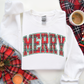 MERRY Plaid Crewneck Sweatshirt